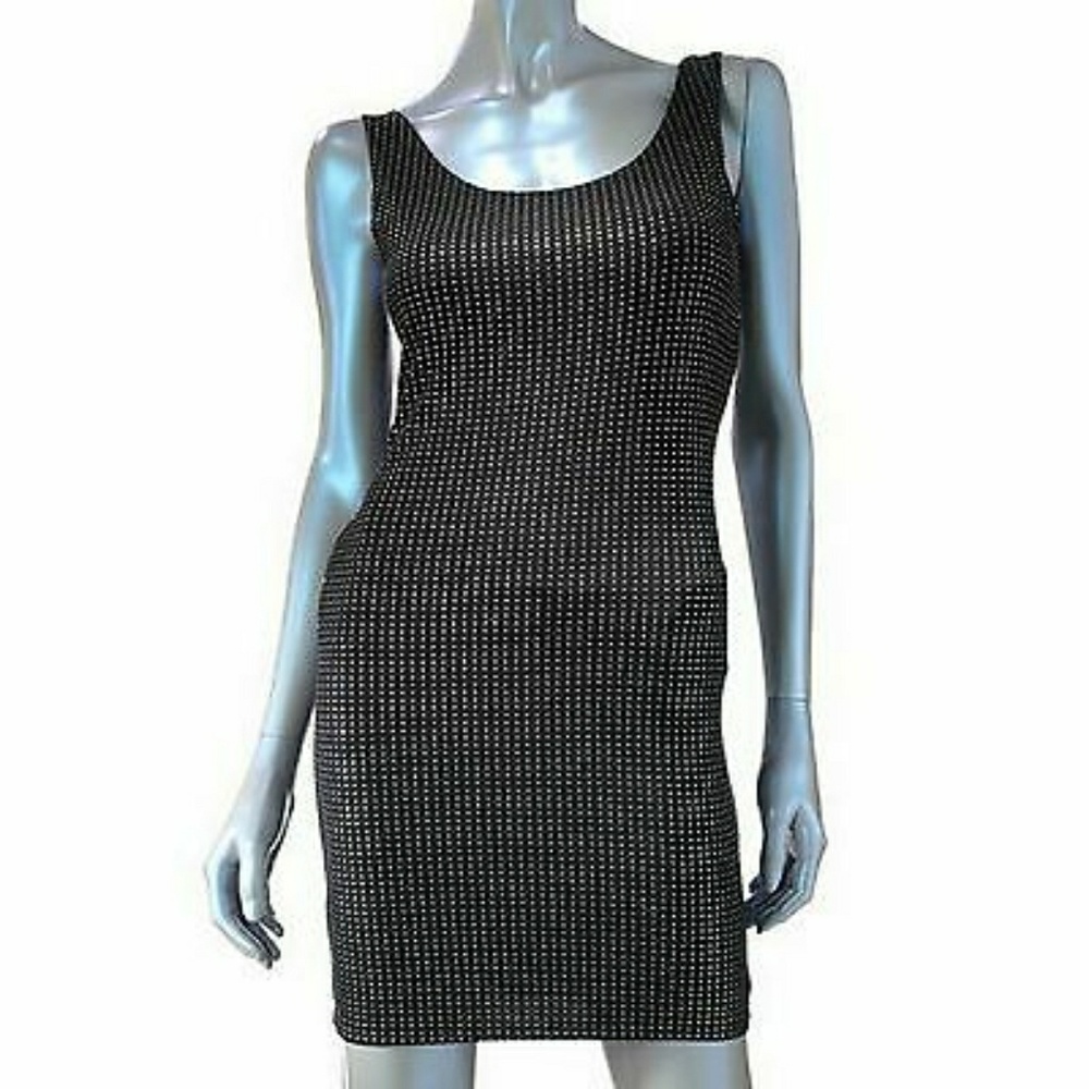 Rock & Republic Black Silver Studded Sheath Dress